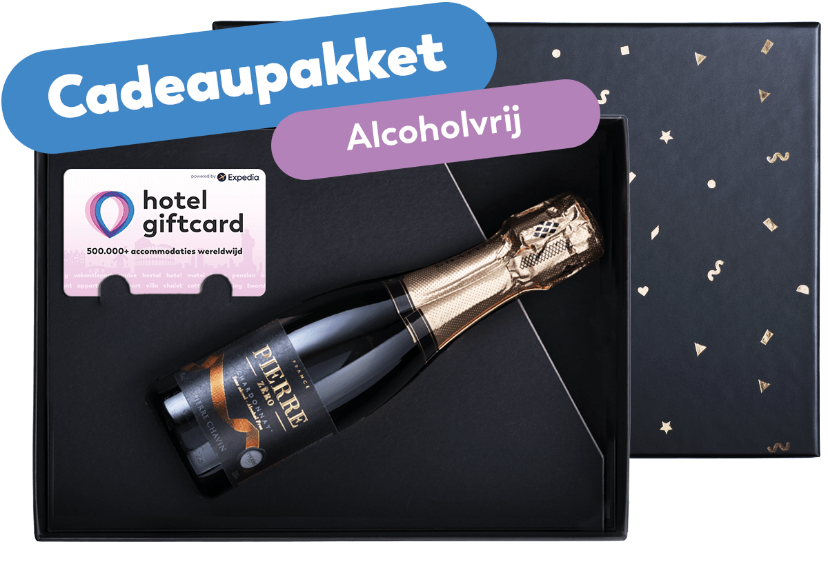 Cadeaupakket Borrel 'Chardonnay mousserend 0%' (200 ml)